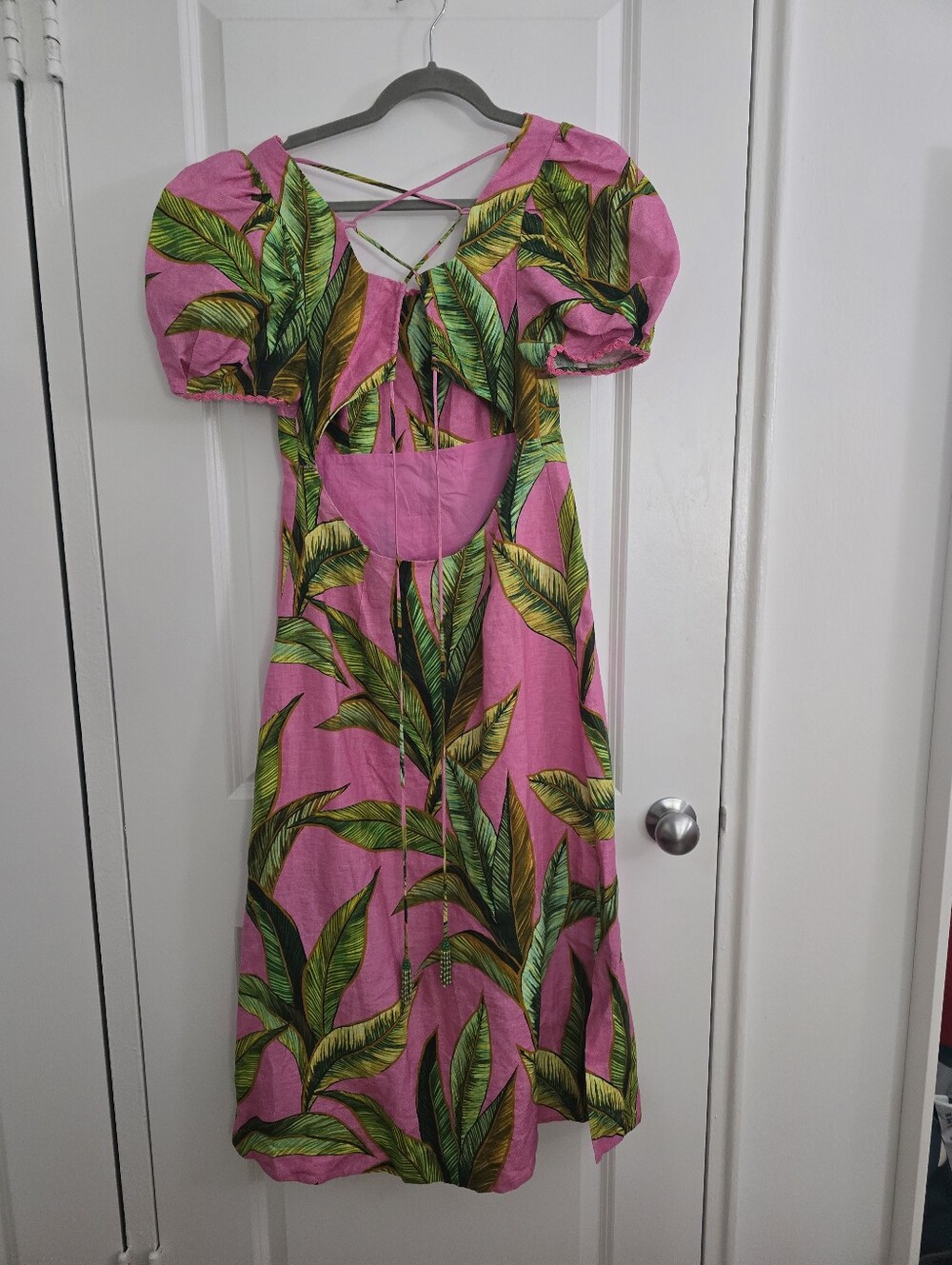 NWT FARM Rio Cross Back Linen Midi Dress - Picture 8 of 8